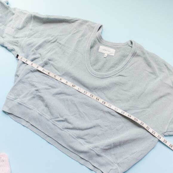 The Great Gray Green Long Sleeve Scoop U Neck Teammate Sweatshirt Size Small - Picture 5 of 7